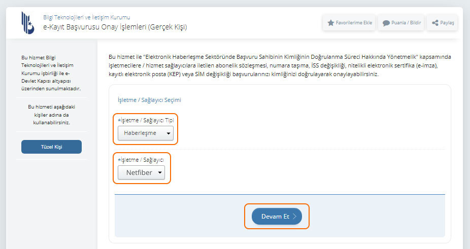 e-Devlet ile Abonelik Onayı